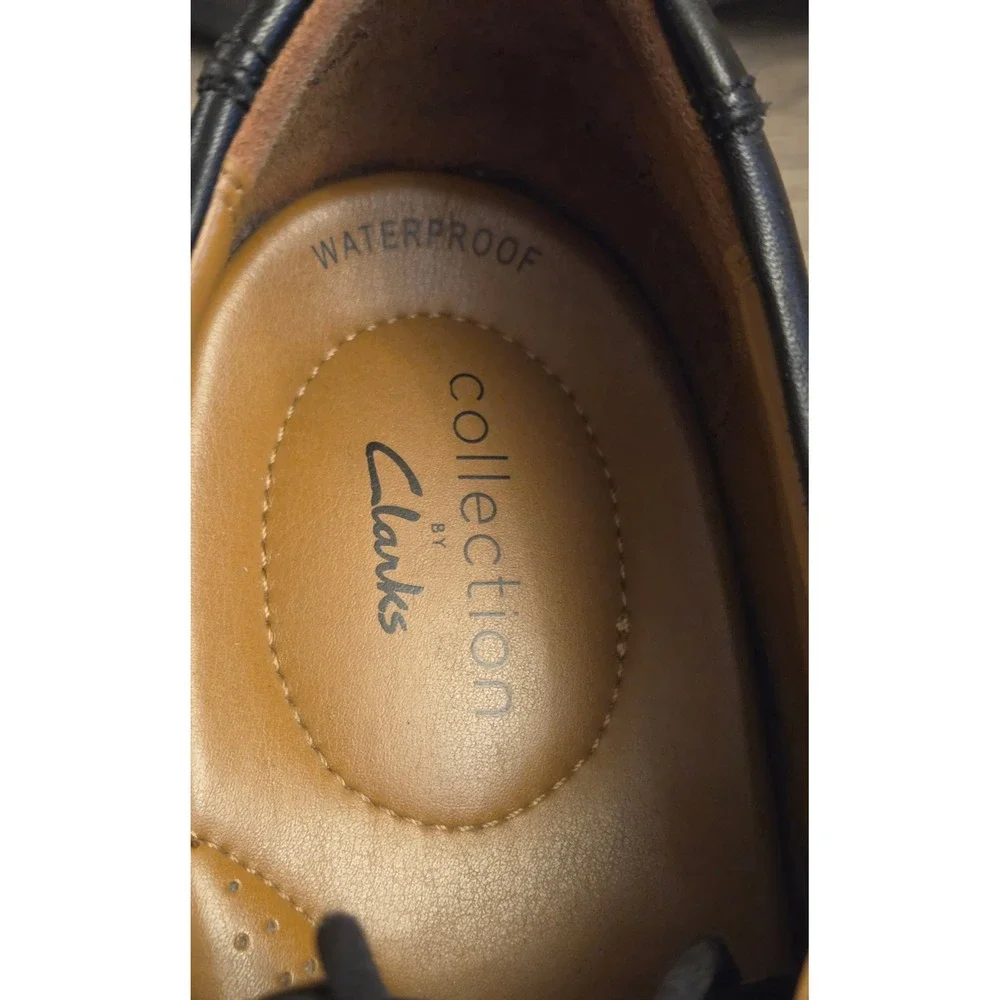 Clarks Tilden Plain Toe Oxford Dress Shoes Men's Size 9.5 Black